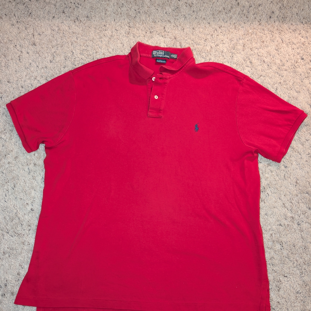 Polo Ralph Lauren Mens Red Classic Fit Short Sleeve Polo Shirt Size XL